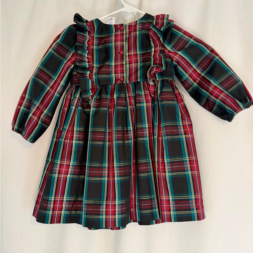 GAP Kids Festive Plaid Dress - Red, Green, Black